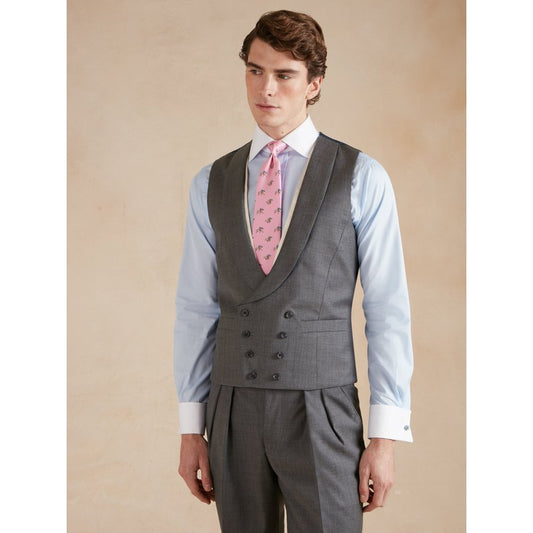 Oliver Brown Highgrove Double Breasted Waistcoat - Grey