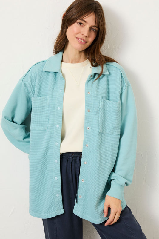 Fat Face Skye Aqua Blue Waffle 100% Cotton Shirt