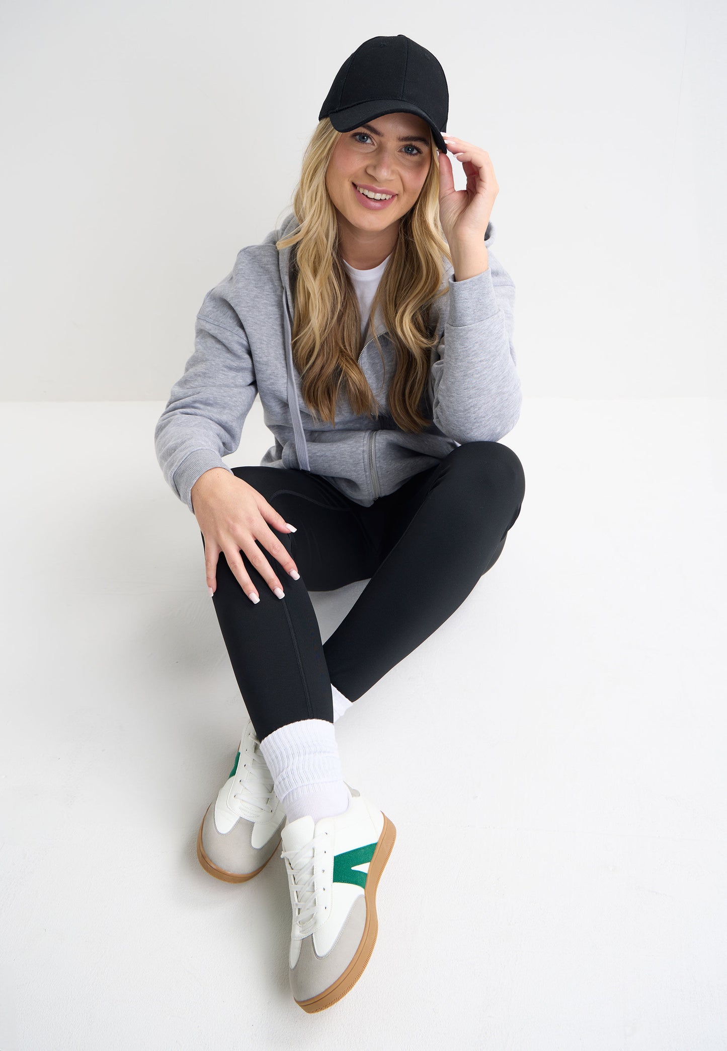 Peacocks Womens White & Green Retro Gum Sole Trainers