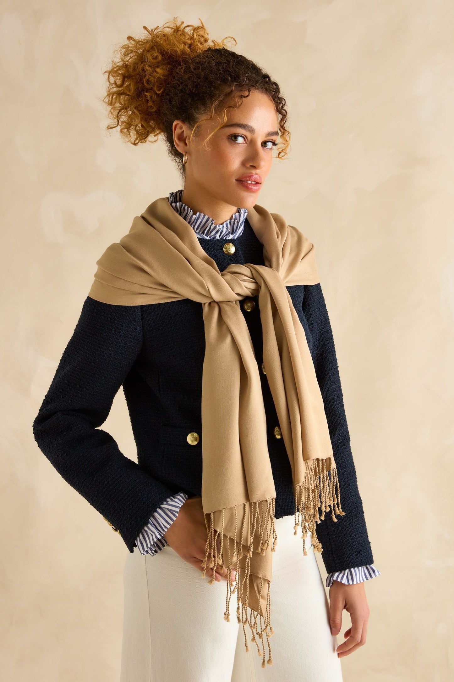 Joules Ascot Oatmeal Pashmina Scarf