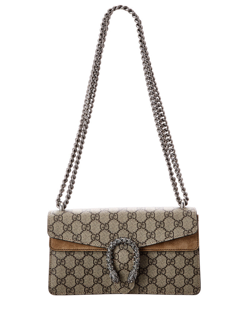 Gucci Dionysus Small GG Supreme Canvas & Suede Shoulder Bag