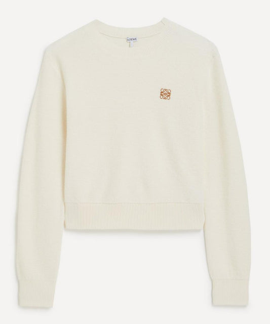 Loewe Women's Ecru Merino Wool Anagram Jumper XS