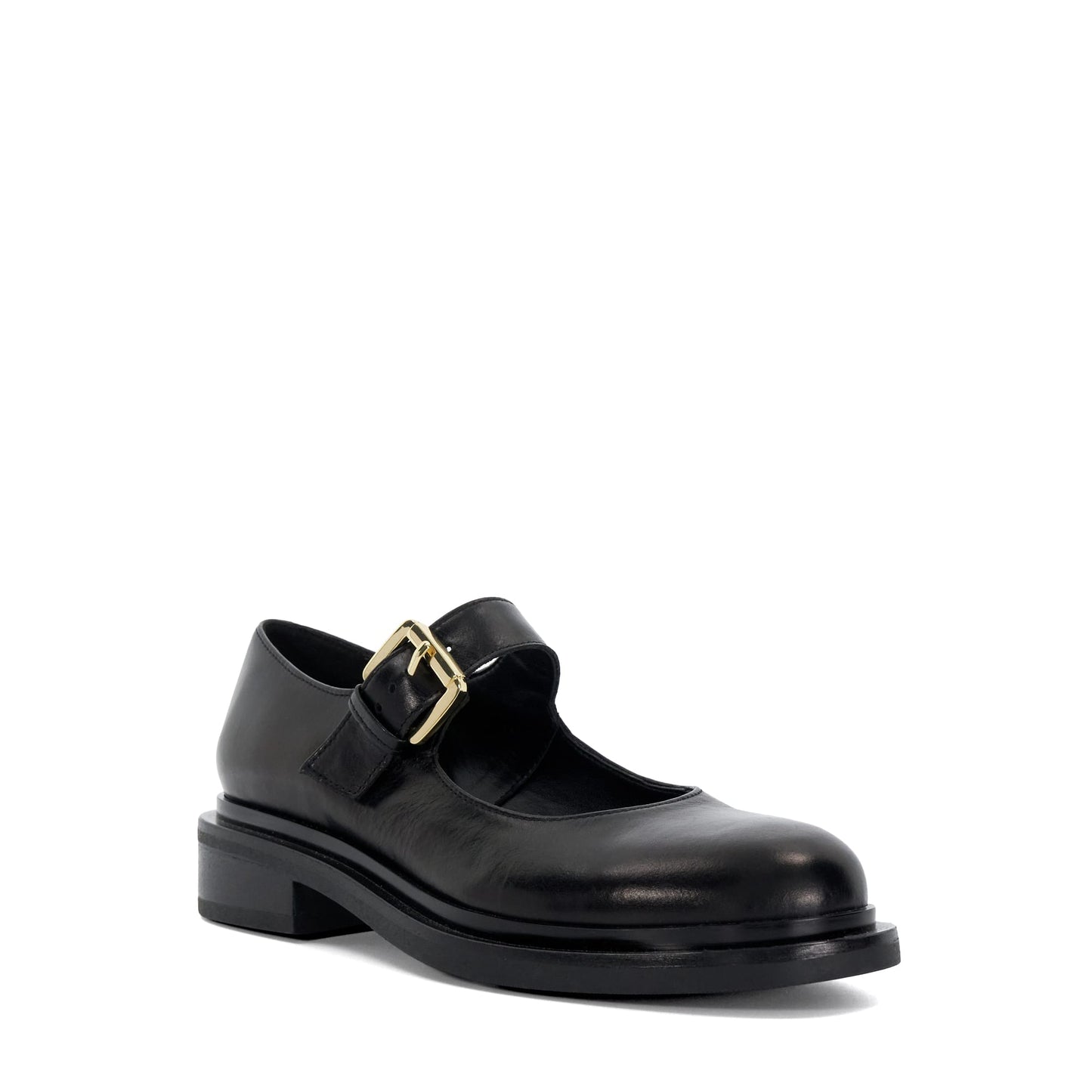 Dune Huckle Leather Low Heel Mary Janes
