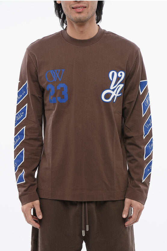 OFF-WHITE Printed RAIN DRUM Long Sleeved T-shirt