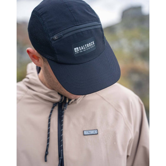 Saltrock Breather - 5 Panel Tech Cap - Black