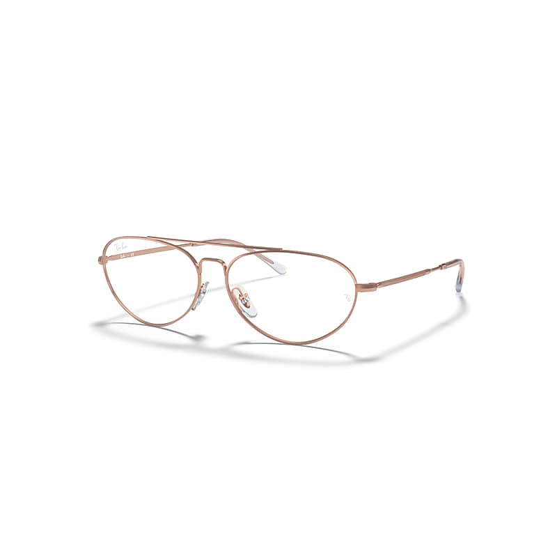 Ray-Ban Eyeglasses Unisex Rb6454 Optics - Shiny Rose Gold Frame Clear Lenses 56-14