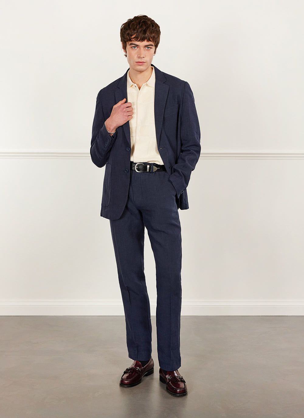 Percival Menswear Percival Tailored Linen Blazer Navy