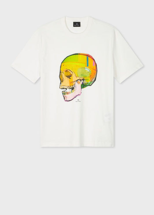 PS Paul Smith White 'Skull Sketch' Print T-Shirt