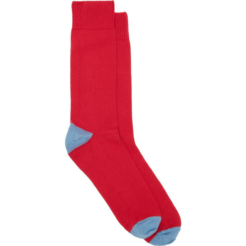 Oliver Brown Heel and Toe Socks Redcurrant/Cornflour