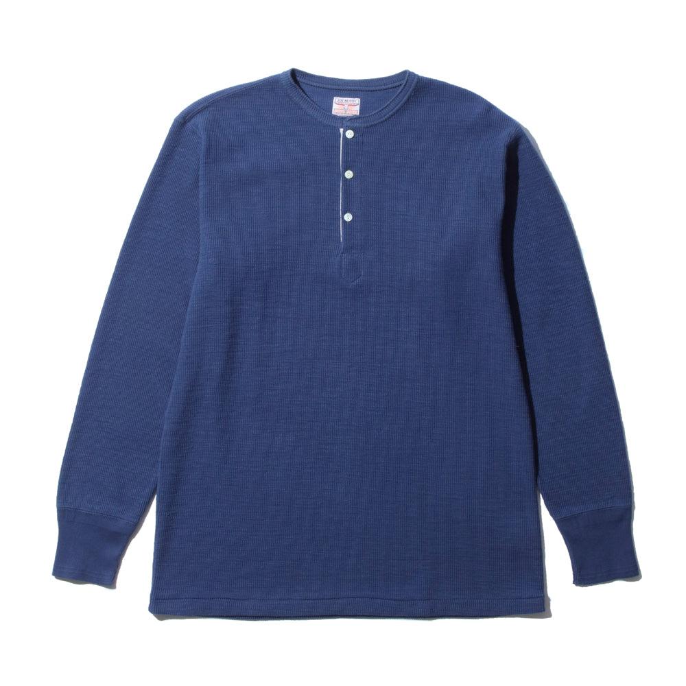 The Real McCoy's Western Cardigan Stitch Henley Cobalt