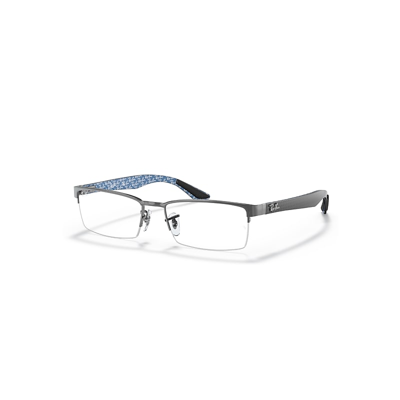 Ray-Ban Eyeglasses Unisex Rb8412 Optics - Grey Frame Clear Lenses 54-17