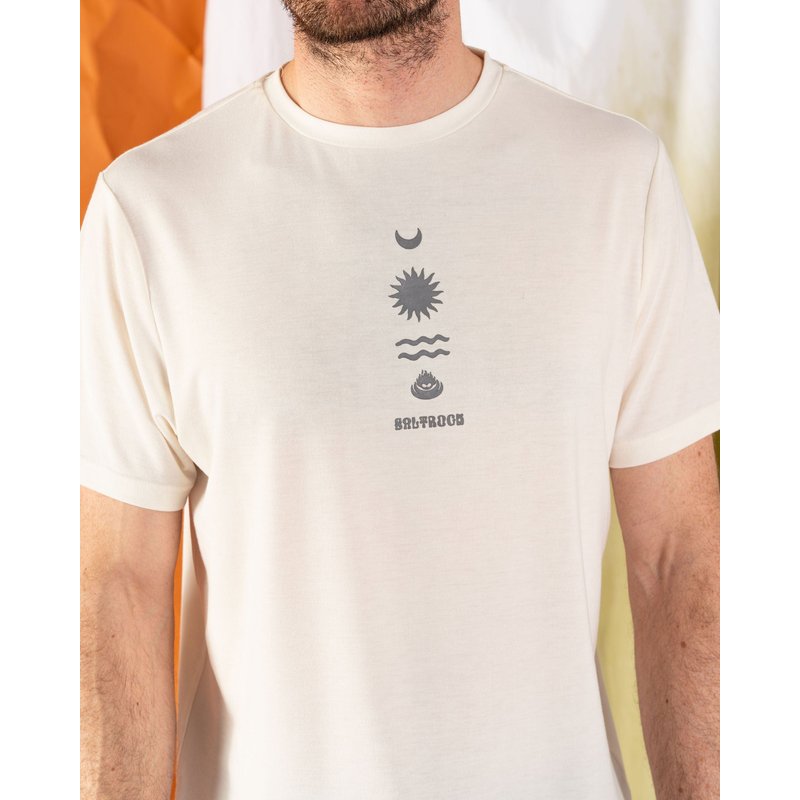 Saltrock Mens UPF 50+ T-Shirt - Cream - Size: Large