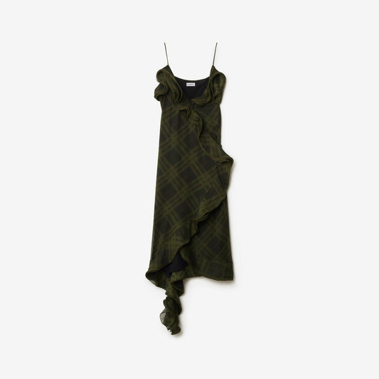 Burberry Check Silk Wrap Dress