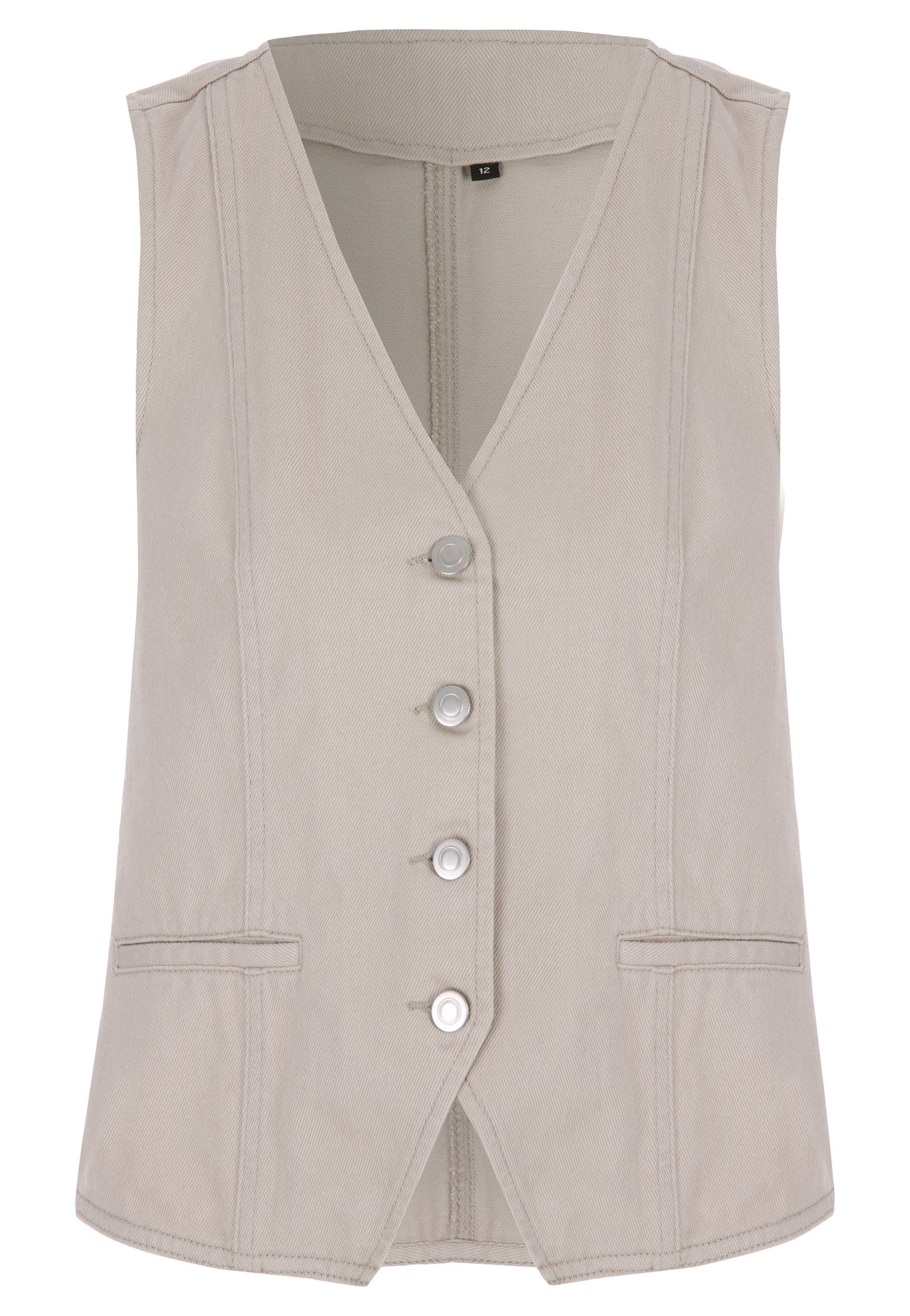 Peacocks Womens Stone Denim Front Button Waistcoat