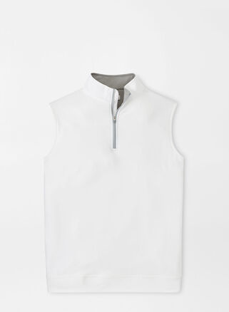 Peter Millar Galway Stretch Loop Terry Quarter-Zip Gilet-White