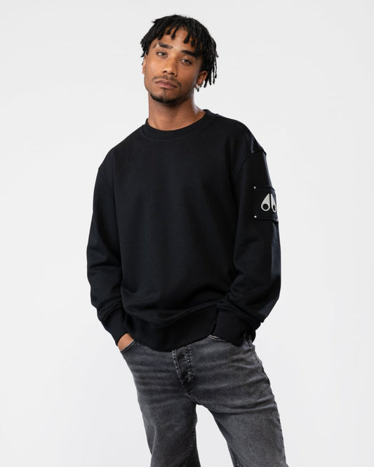 Moose Knuckles Hartsfield Mens Crew Neck Sweatshirt Colour: Black