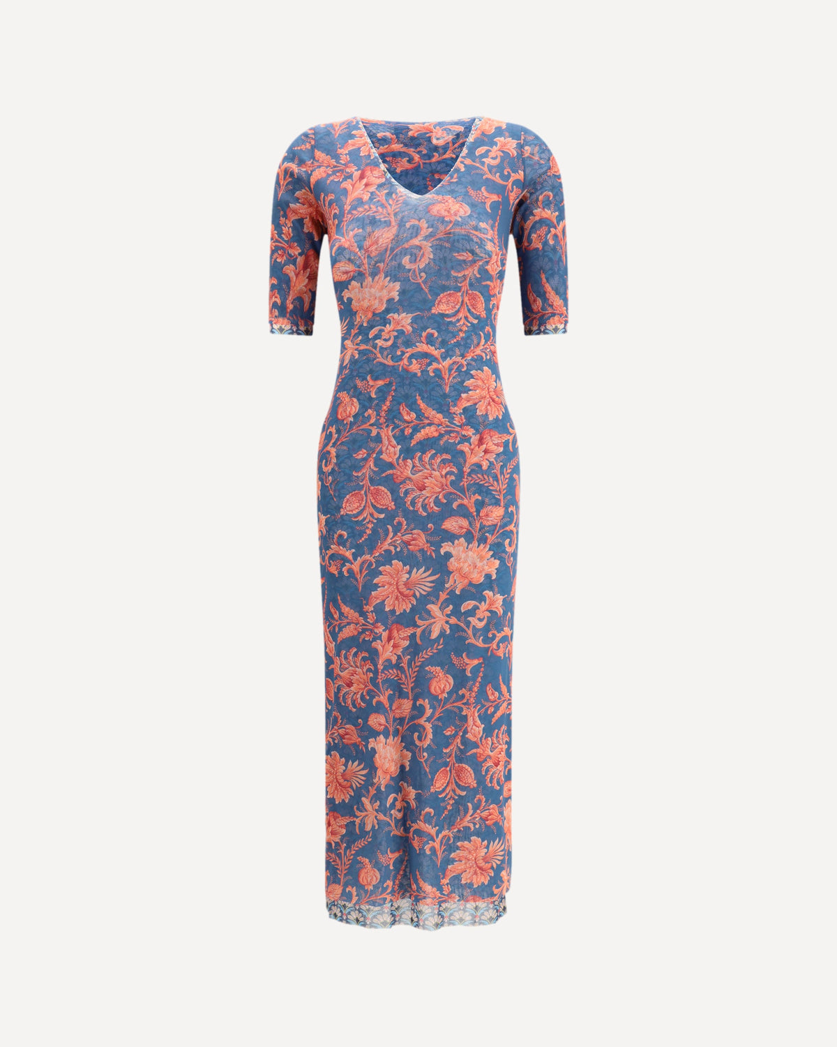 ETRO | Stretch tulle midi Dress with floral motif | Female | 44