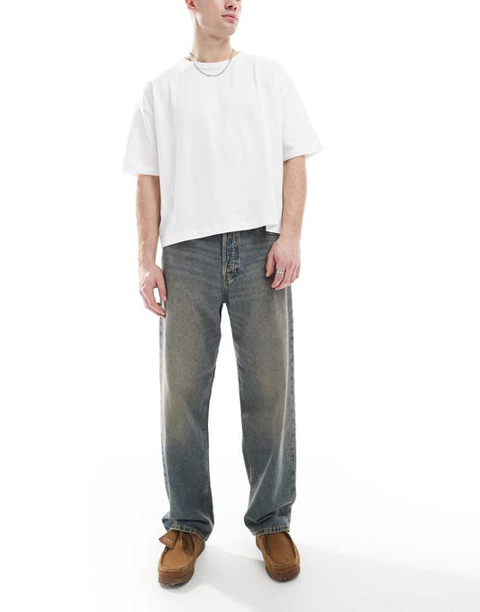 Jack & Jones Alex baggy jeans in vintage blue wash