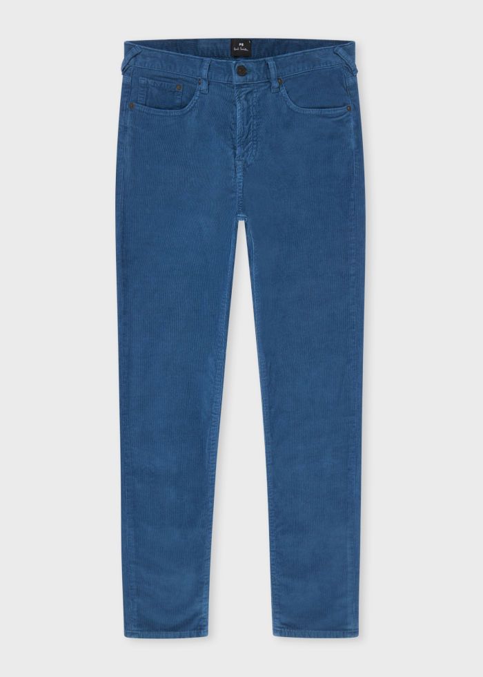 PS Paul Smith Tapered-Fit Mid Blue Corduroy Trousers
