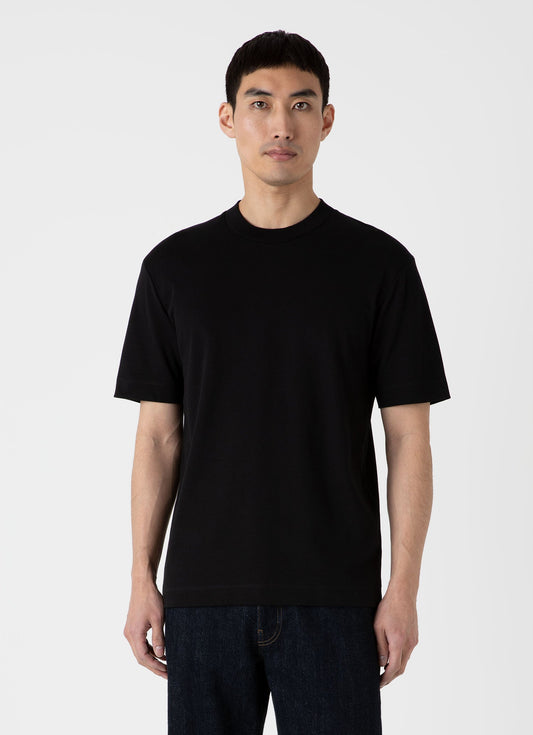 Sunspel Men's Relaxed Fit Heavyweight T-shirt in Black