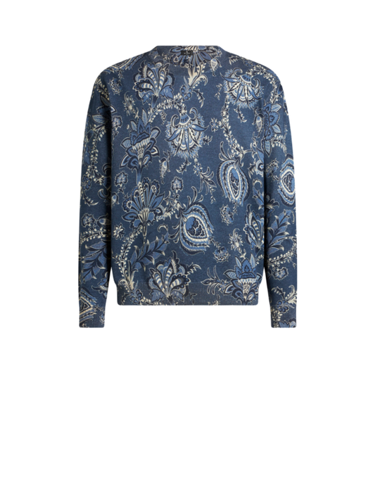 Etro Silk And Cashmere Sweater With Maxi Flowers