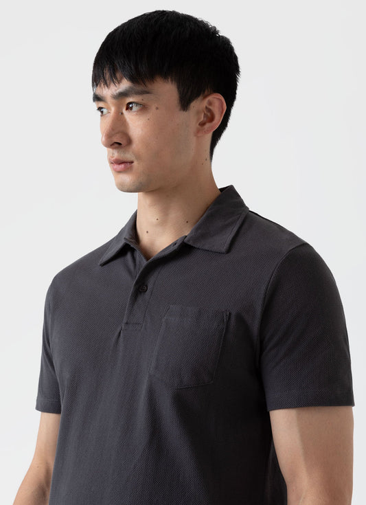 Sunspel Men's Riviera Polo Shirt in Charcoal