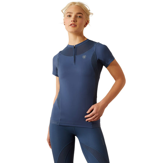 Women's Ascent 1/4 Zip Baselayer Top in Dark Denim, Size Large, by Ariat