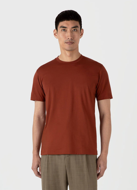 Sunspel Men's Riviera Midweight T-shirt in Dark Clay