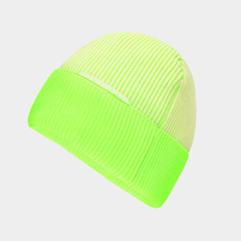 G Fore Contrast Rib Knit Beanie-Snow / Gecko