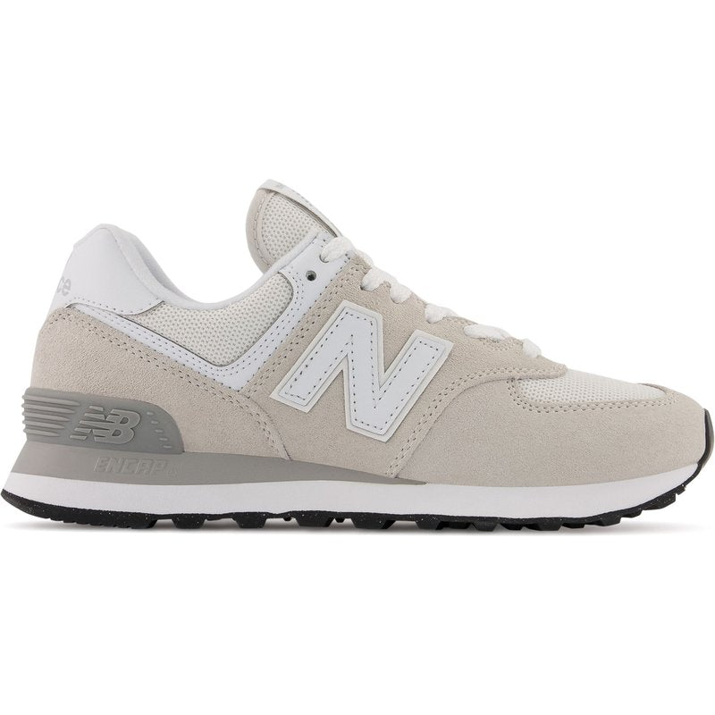 New Balance Women's 574 Core in Light Grey/White Suede/Mesh, size 3.5 Narrow