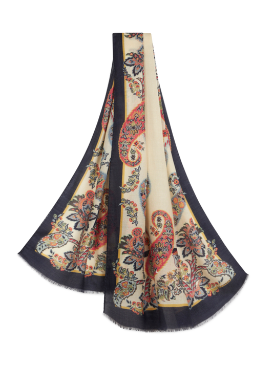 Etro Printed Silk And Cashmere Scarf