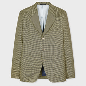Paul Smith Yellow Overdyed Micro Houndstooth Wool Blazer