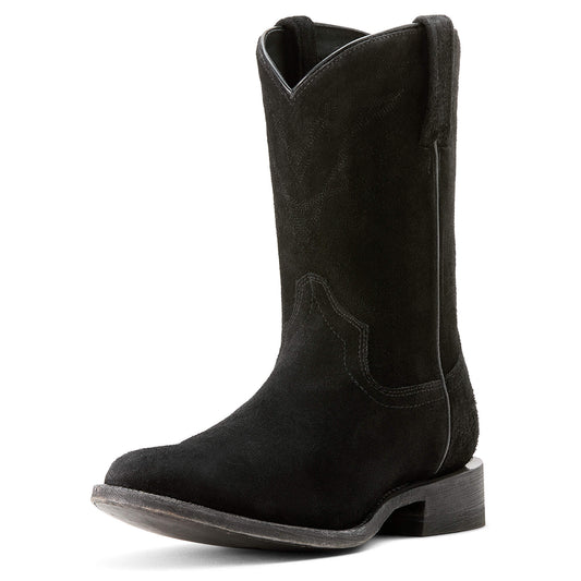 Ariat Men's Downtown Western Boots in Stonewashed Black Suede, D Medium Width