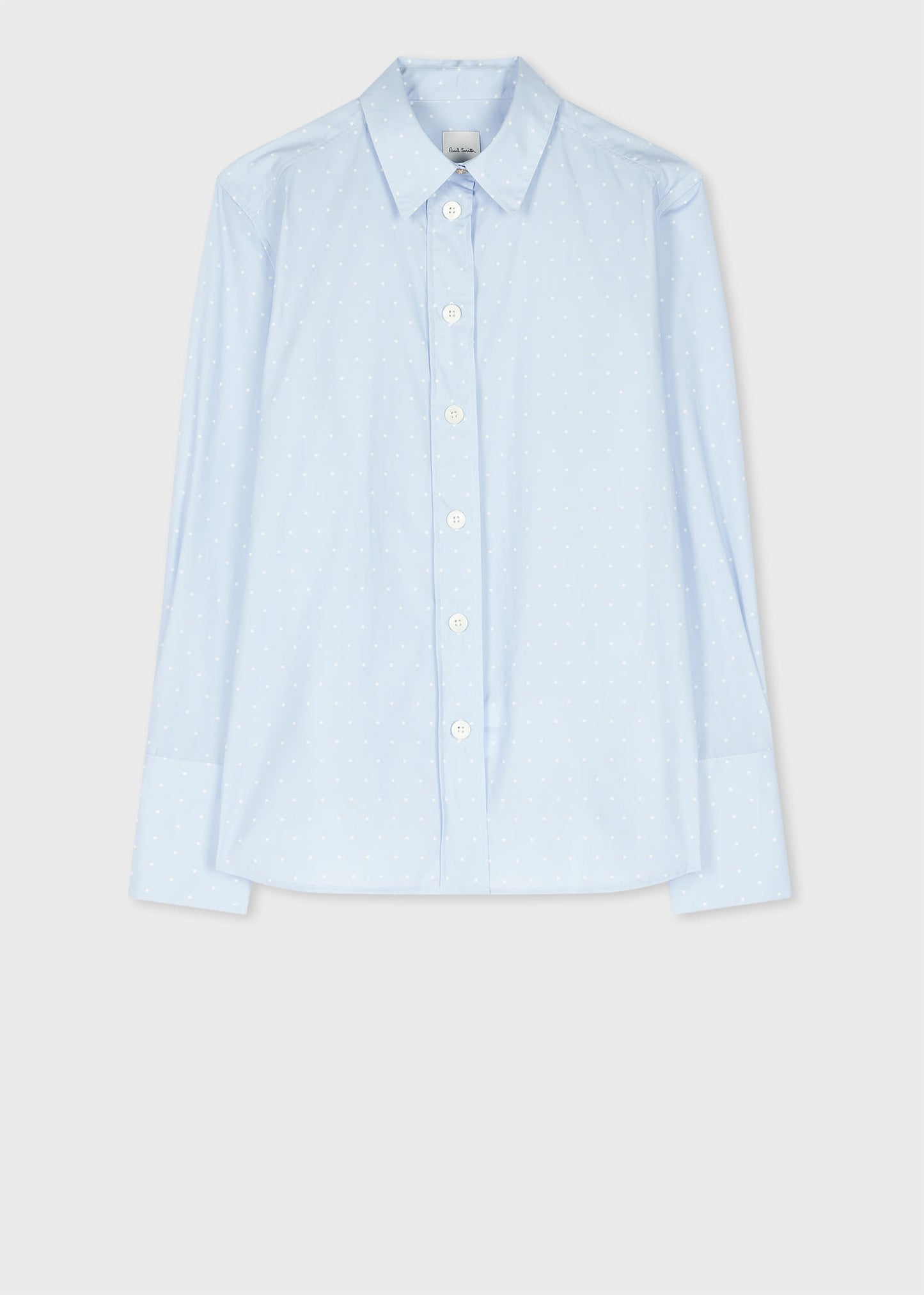 Paul Smith Women's Pale Blue Polka Dot Cotton Poplin Relaxed-Fit Shirt