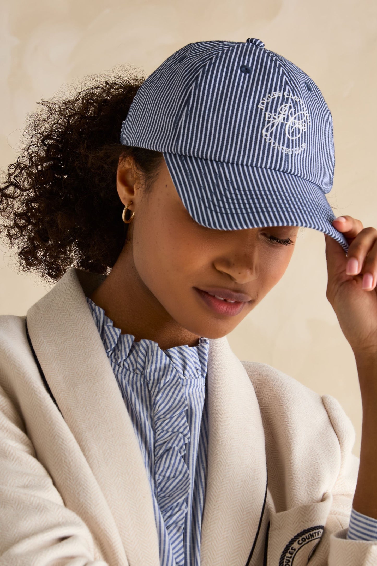 Joules Daley Navy Stripe Cap