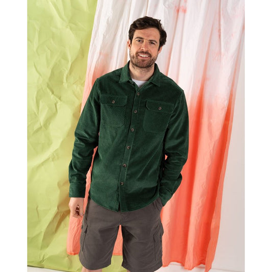 Saltrock Mens Corduroy Over Shirt - Green - Ace - Size: Large