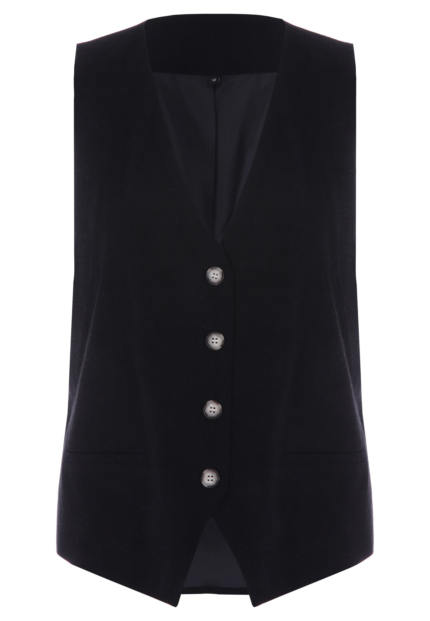 Peacocks Womens Black Plain Linen Waistcoat