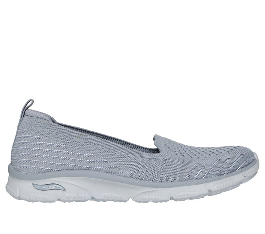 Skechers Women's Arch Fit Sunny - Comfort Flow Flats in Gray, Size 3 | Textile, Vegan, Machine Washable