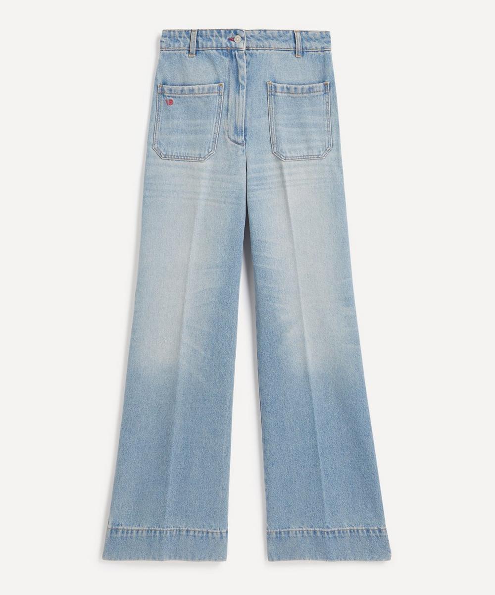 Victoria Beckham Women's Alina High Waist Jeans in Pale Blue Wash 24