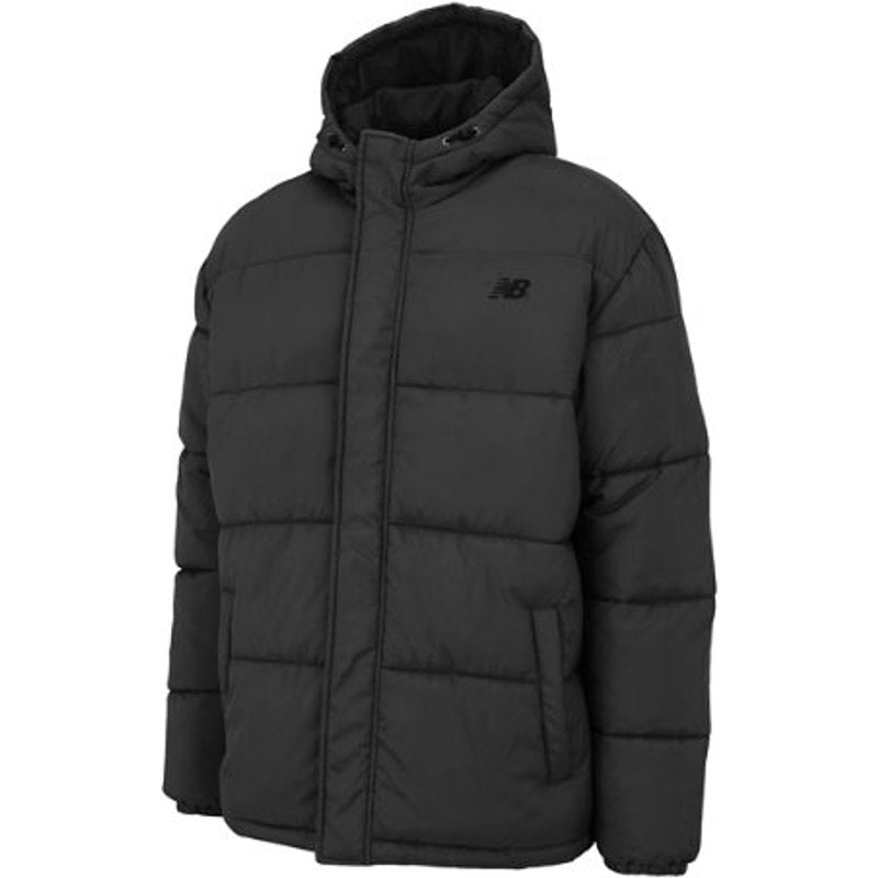New Balance Men's Puffer Jacket in Black Nylon, size Large