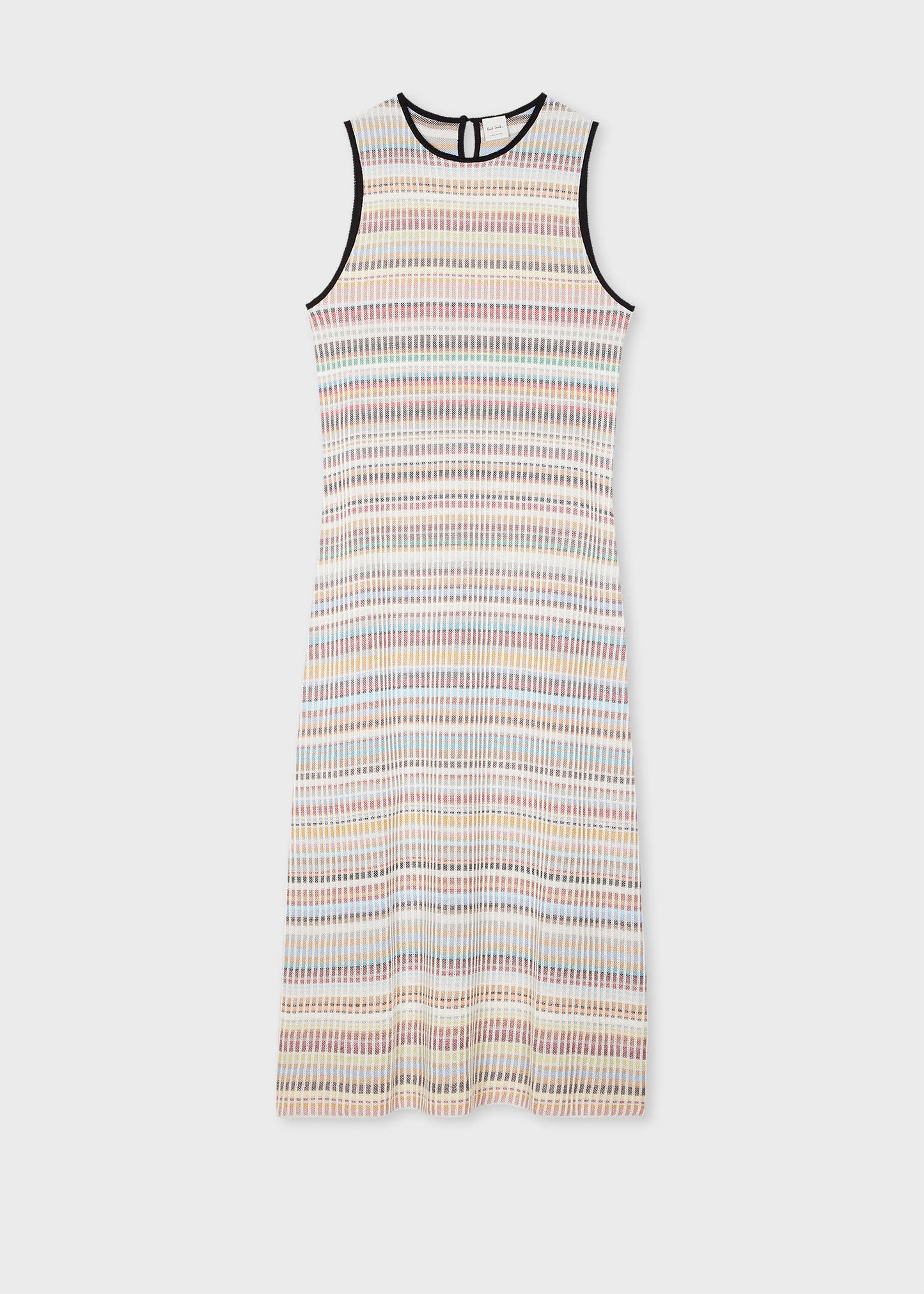 Paul Smith Women's 'Signature Stripe' Textured Sleeveless Long Dress Multicolour