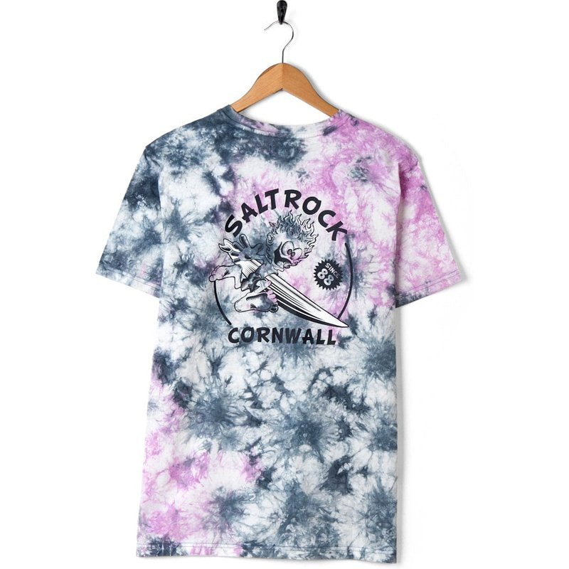 Saltrock Mens Tie Dye Short Sleeve T-Shirt - Pink Tie Dye - Size: XS