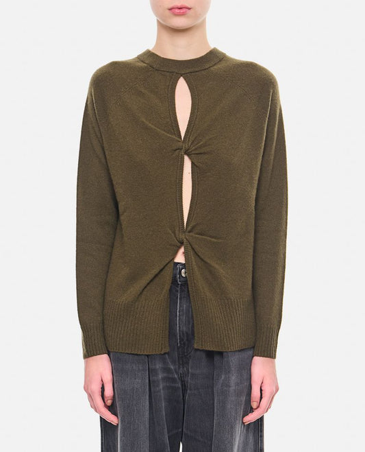 Christopher Esber Monument Open Twist Cashmere Sweater Green