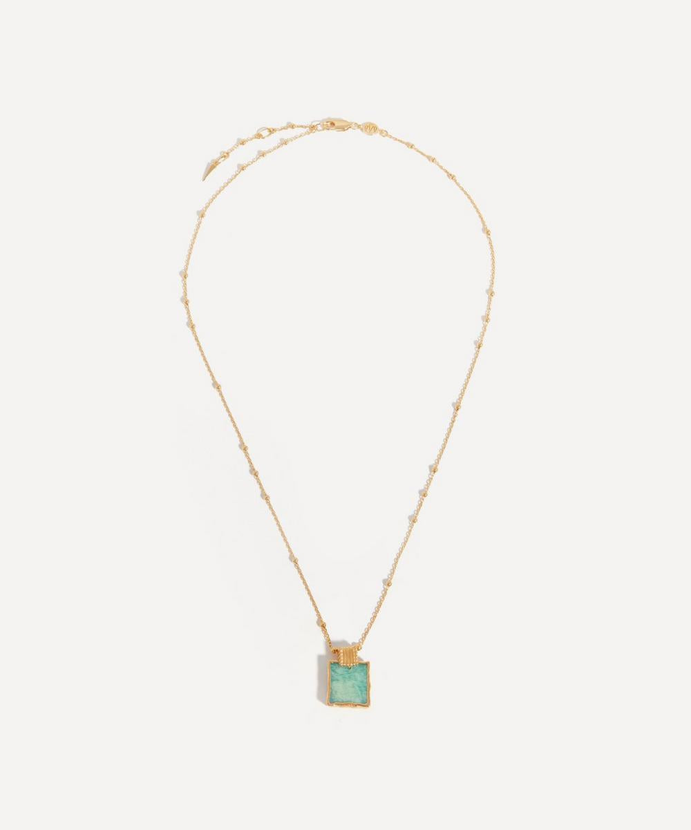 Missoma 18ct Gold-Plated Vermeil Silver Amazonite Lena Charm Pendant Necklace One size