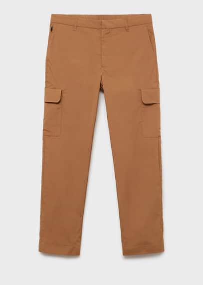 Mango Thermoregulating comfort stretch cargo trousers tobacco brown - Man -