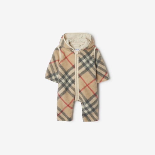Burberry Childrens Check Fleece Jumpsuit