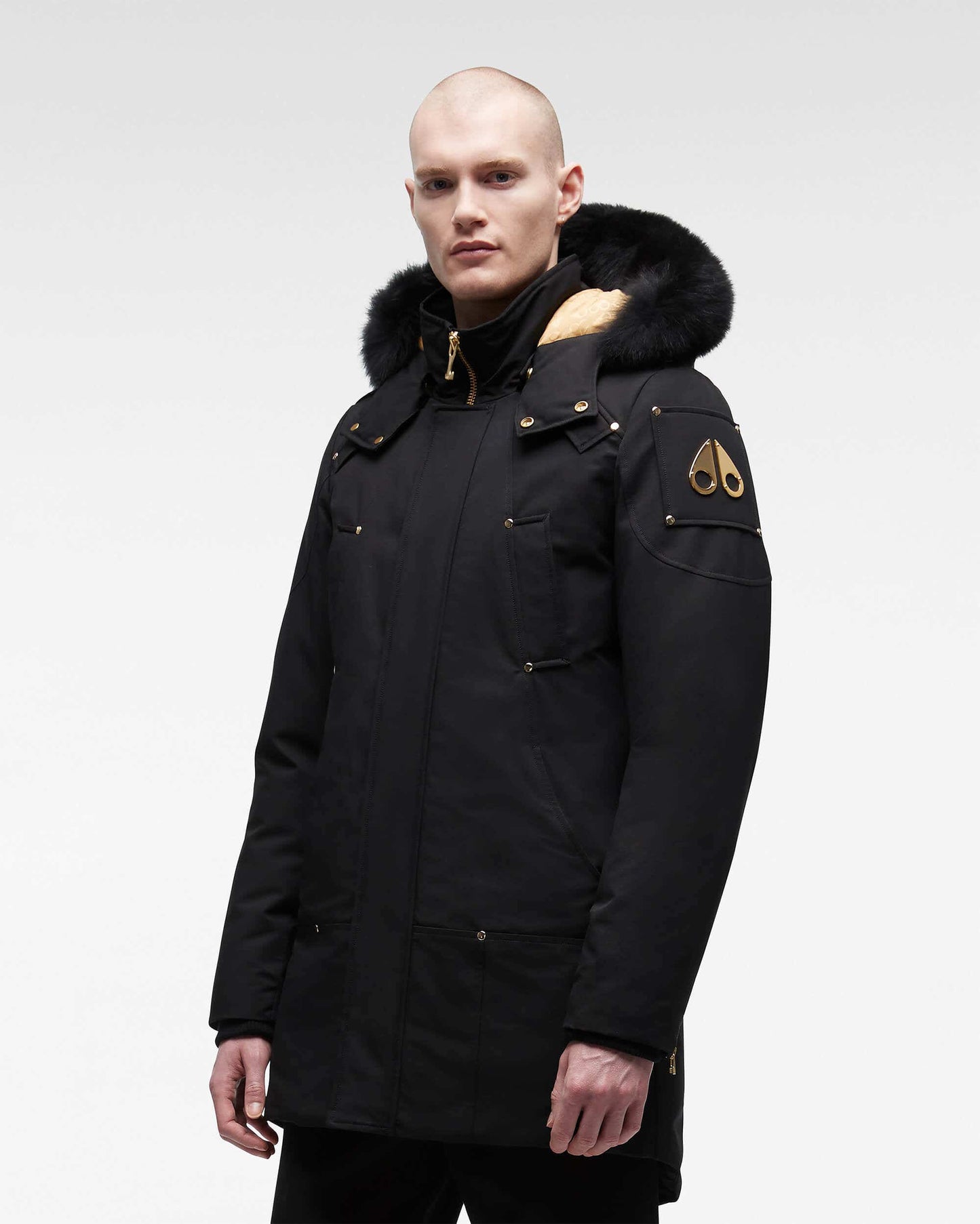 Moose Knuckles GOLD STIRLING PARKA FUR-Black / Black-3XL