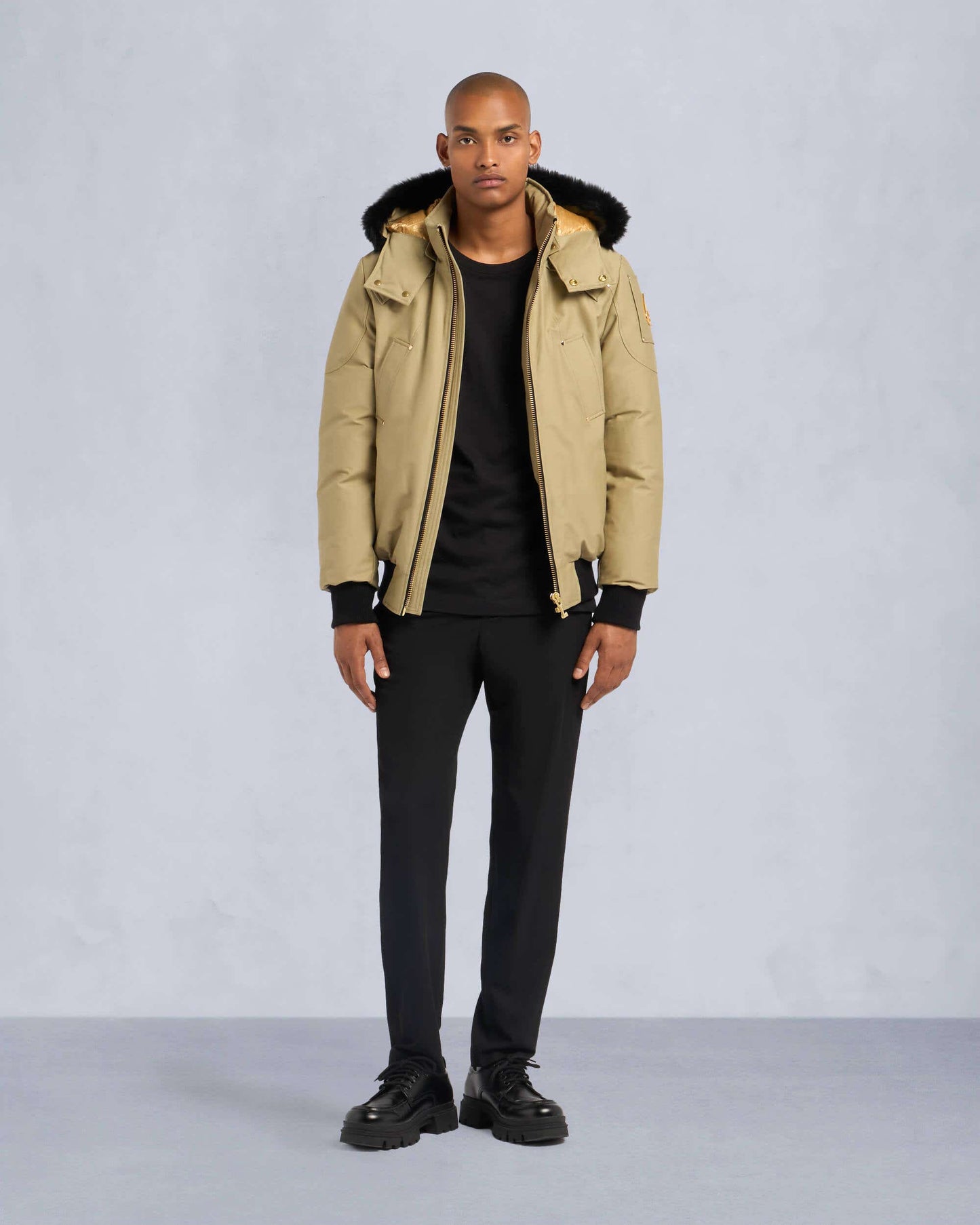 Moose Knuckles GOLD SERIES LITTLE RAPIDS BOMBER JACKET-Sage / black shearling -S