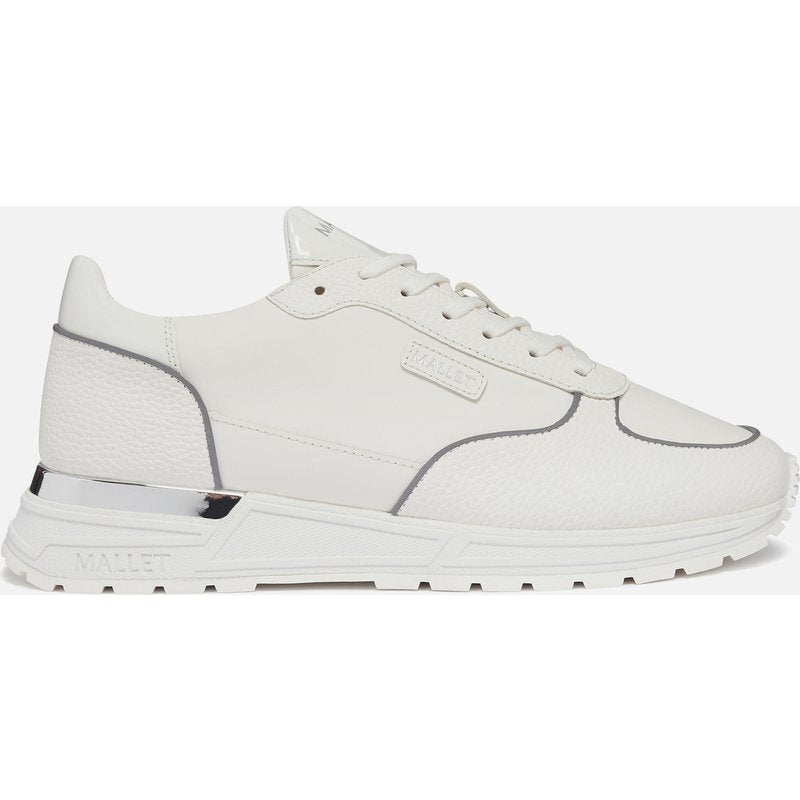 Mallet Men's Popham Lite White Silver Trainer - White