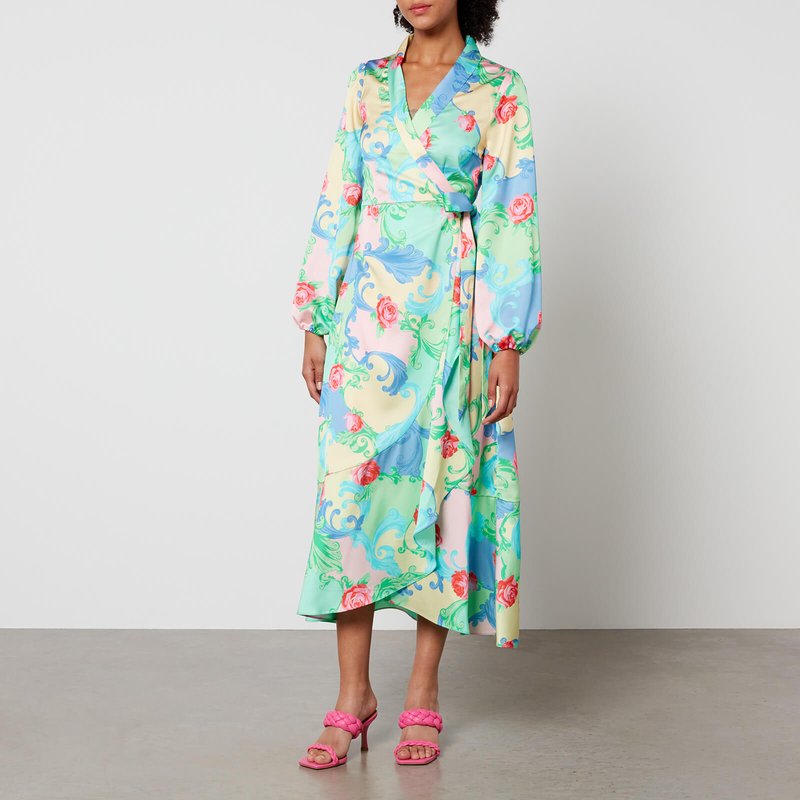 Cras Laracras Printed Satin Wrap Maxi Dress - EU 36/UK 10